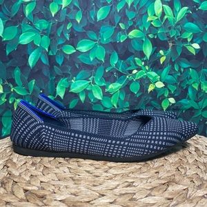 Rothy’s glen plaid pointed black white flats